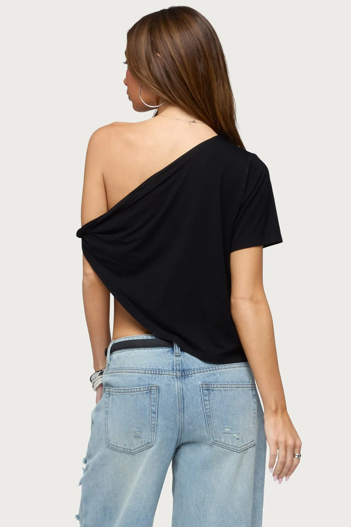 Asymmetric Twisted Off Shoulder Top sold by Edikted product image thumbnail 4