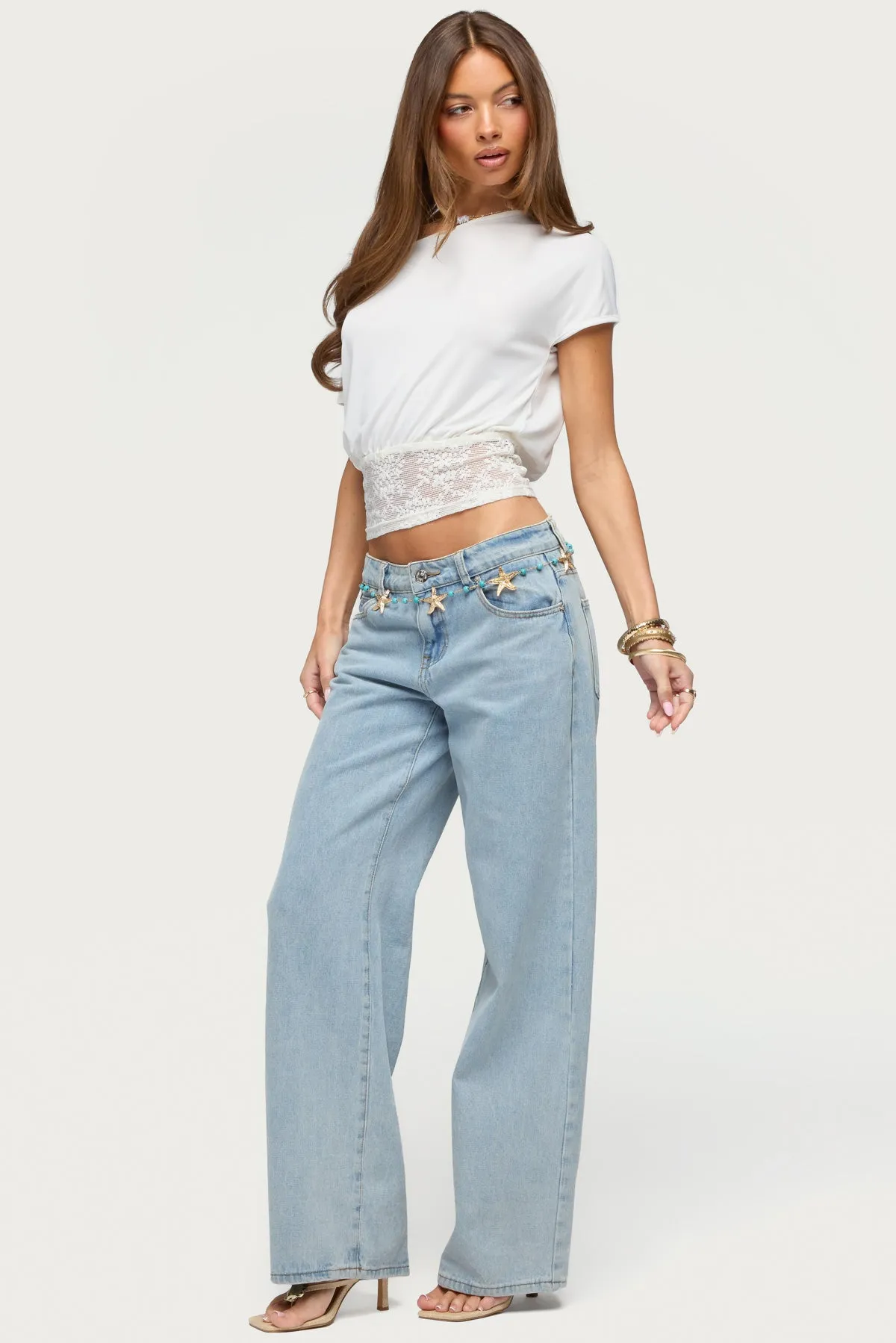 Michy Off Shoulder Lacey Top sold by Edikted product image thumbnail 4