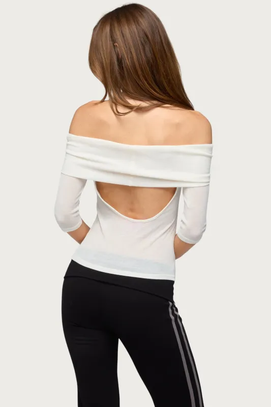 Thais Foldover Backless Top made by Edikted