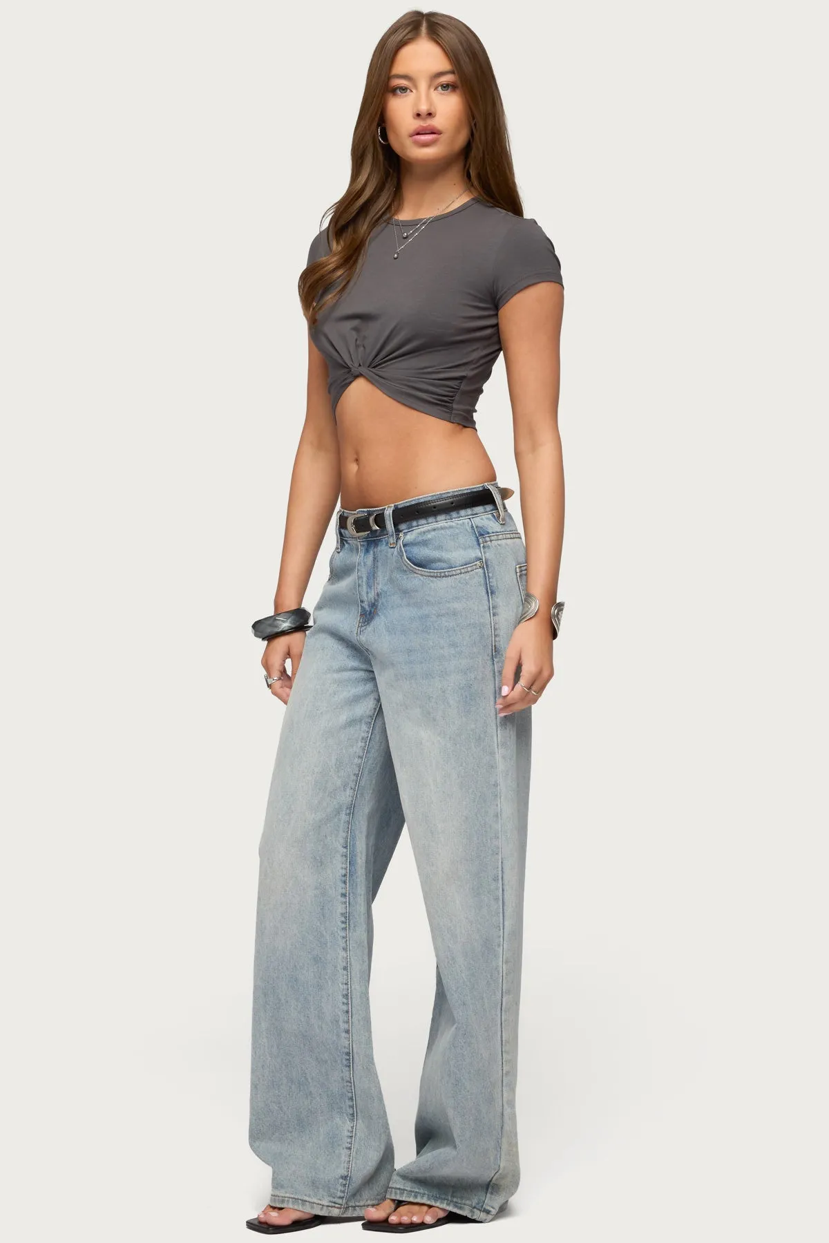Sephey Twisted Cropped T Shirt sold by Edikted product image thumbnail 4