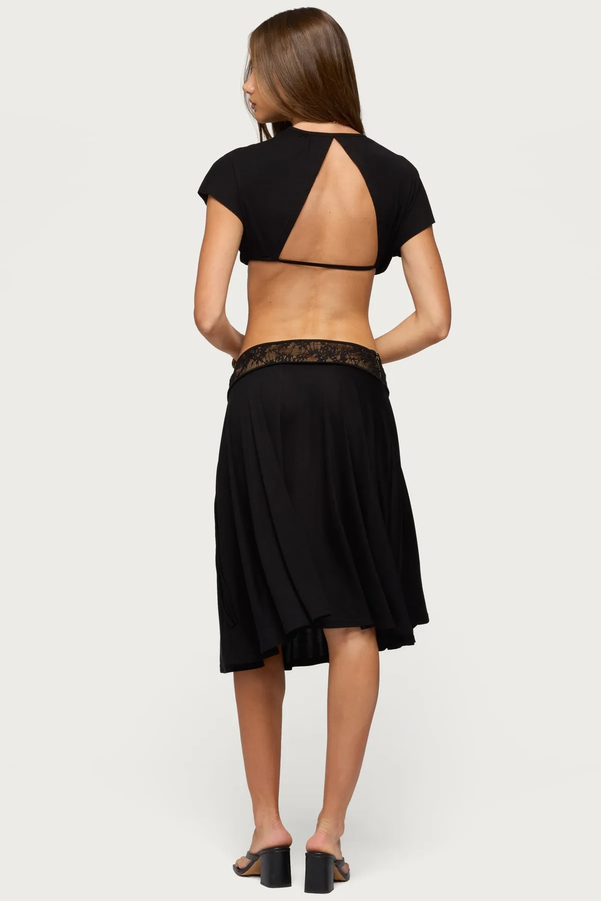 Kaylea Tie Front Backless Crop Top sold by Edikted product image thumbnail 2
