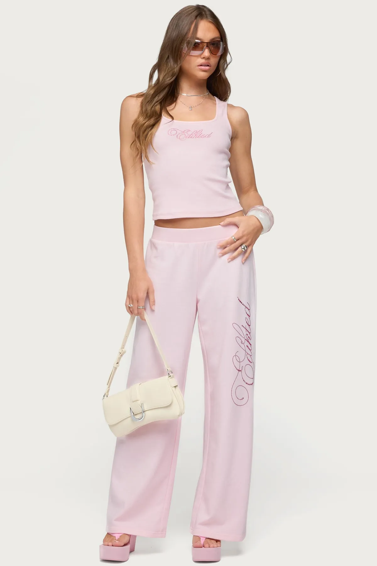 Edikted Studio Rhinestone Ribbed Tank Top sold by Edikted product image thumbnail 2