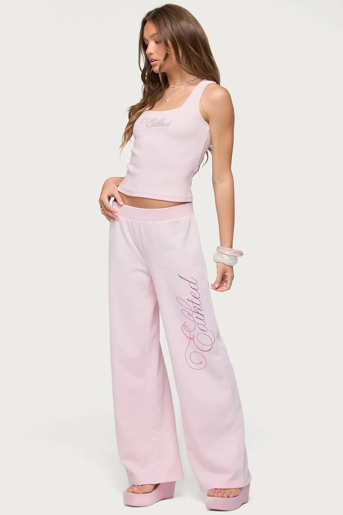 Edikted Studio Rhinestone Ribbed Tank Top sold by Edikted product image thumbnail 5