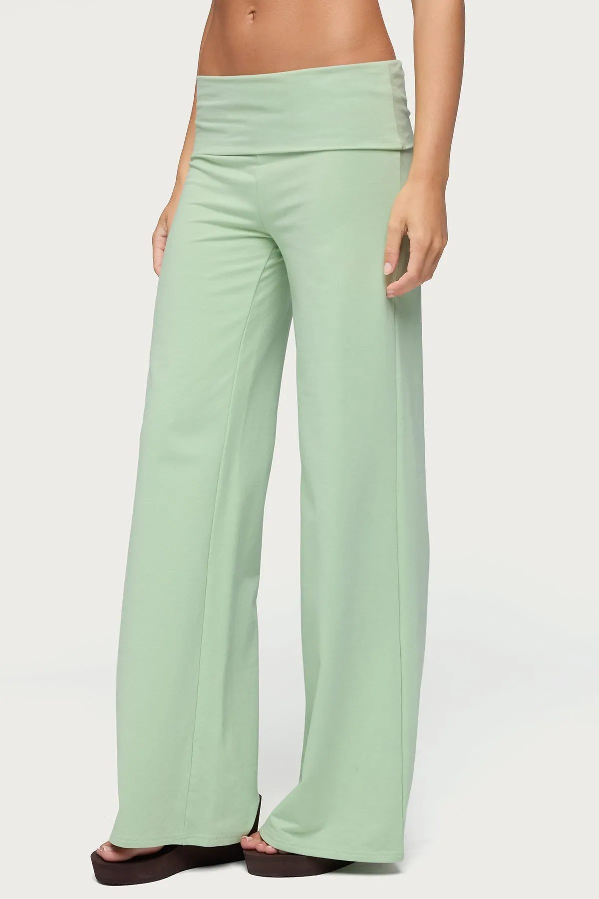 Cammy Wide Leg Foldover Pants sold by Edikted product image thumbnail 3