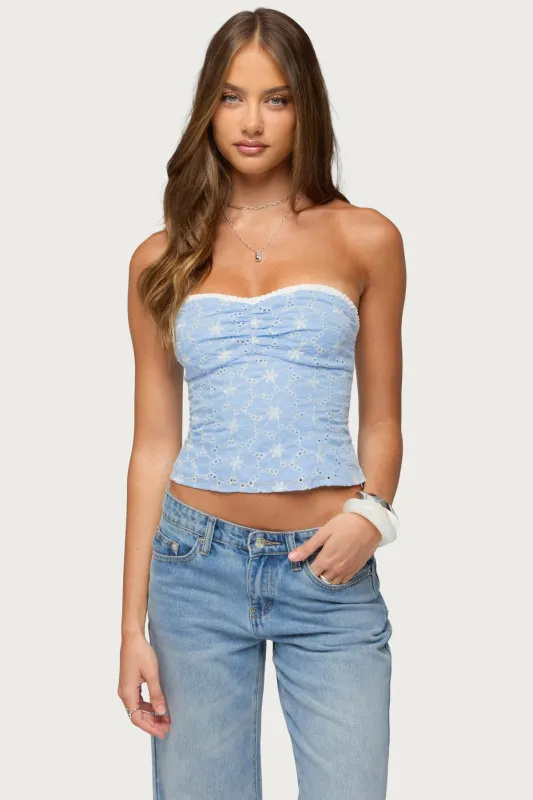 Zeffey Strapless Eyelet Corset made by Edikted