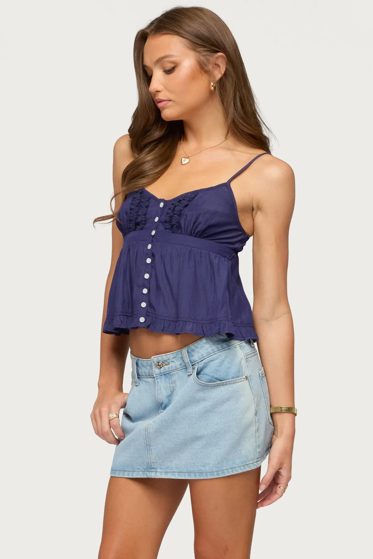 Halsey Ruffle Tank Top sold by Edikted product image thumbnail 3