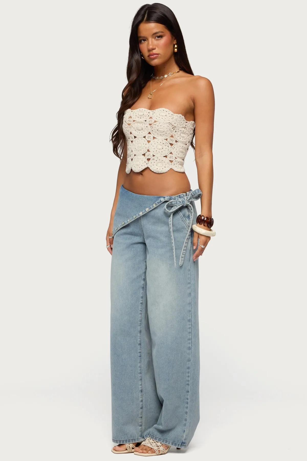 Laurin Crochet Strapless Top sold by Edikted product image thumbnail 4