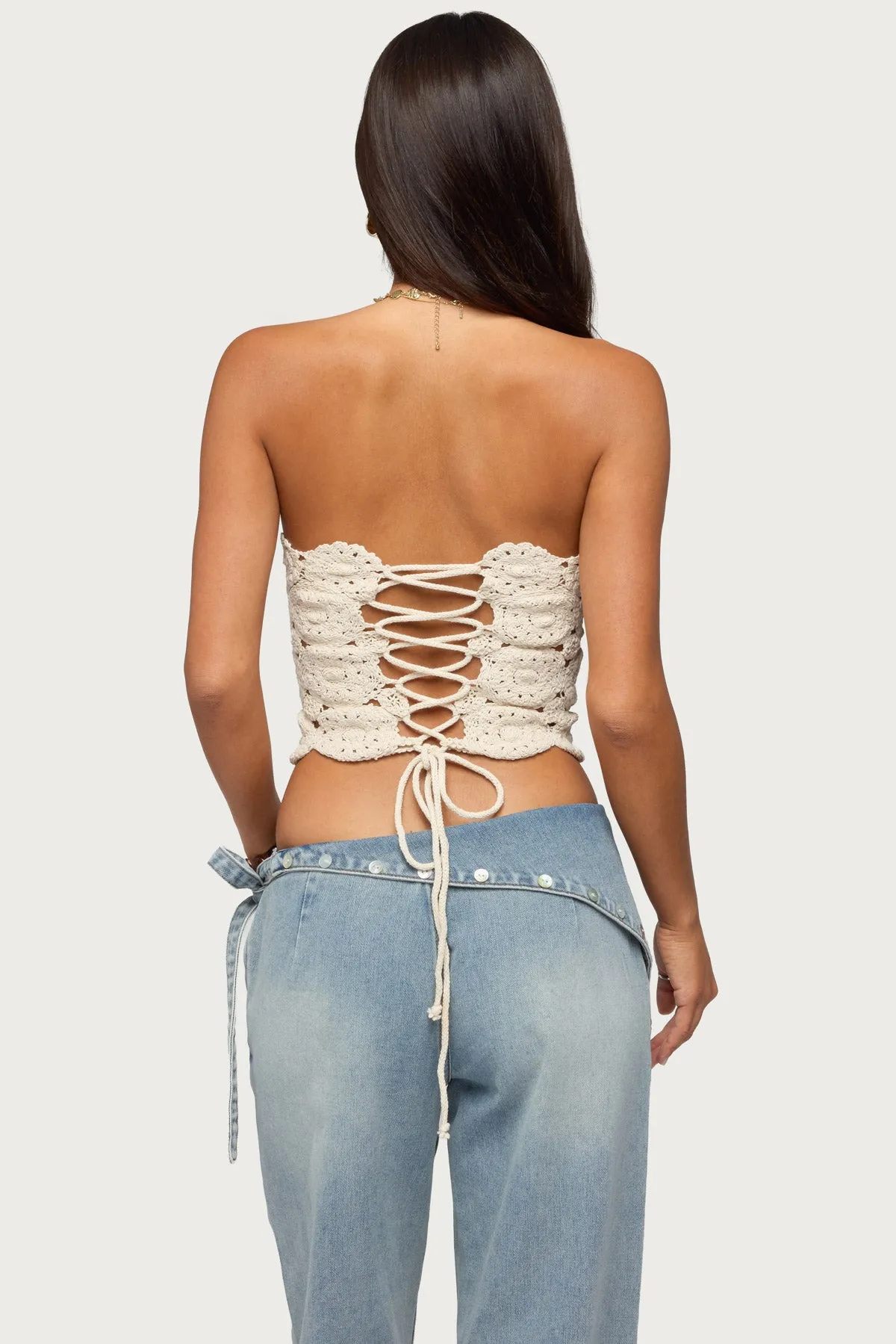Laurin Crochet Strapless Top sold by Edikted product image thumbnail 5