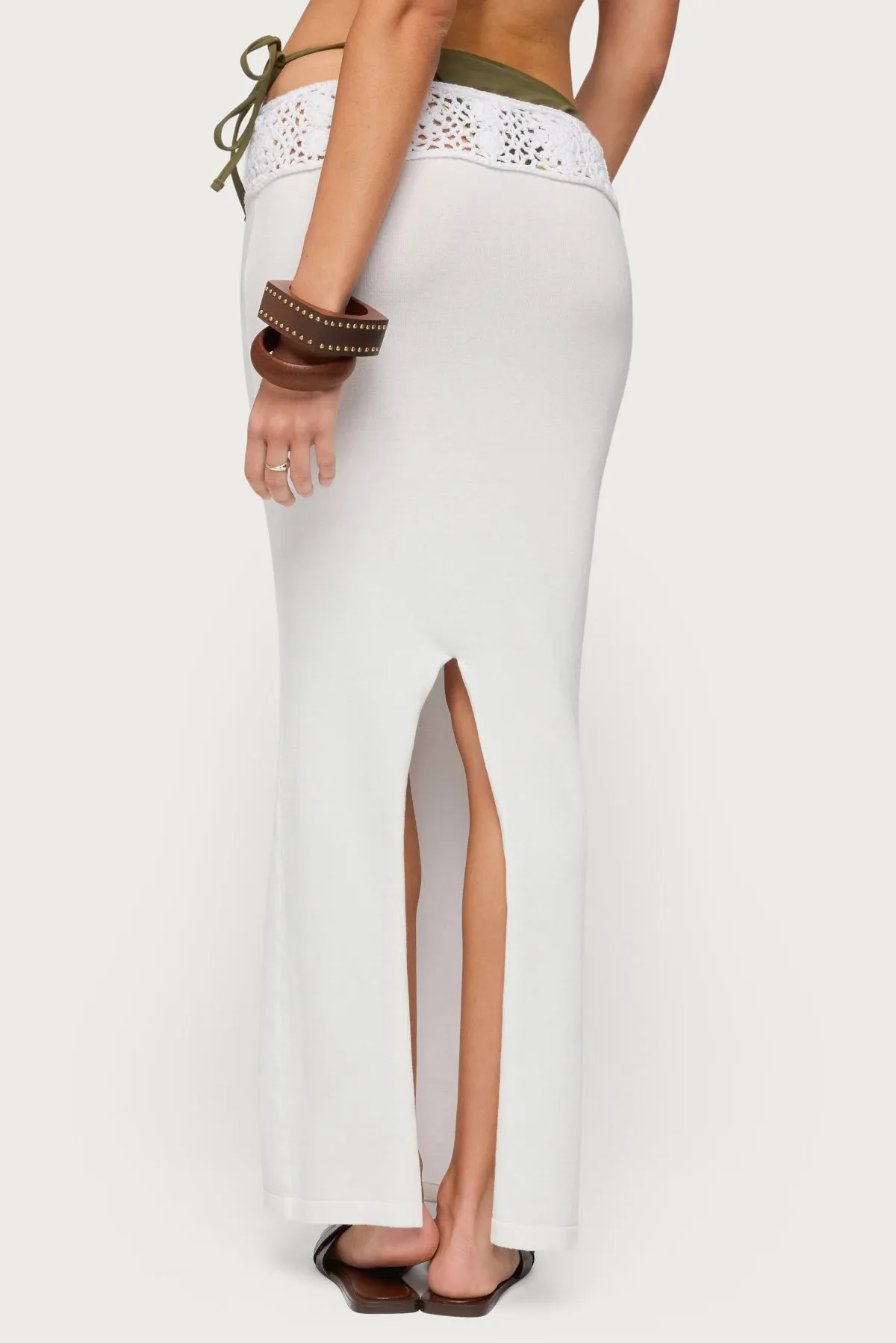 Maven Crochet Waist Knit Maxi Skirt sold by Edikted product image thumbnail 5