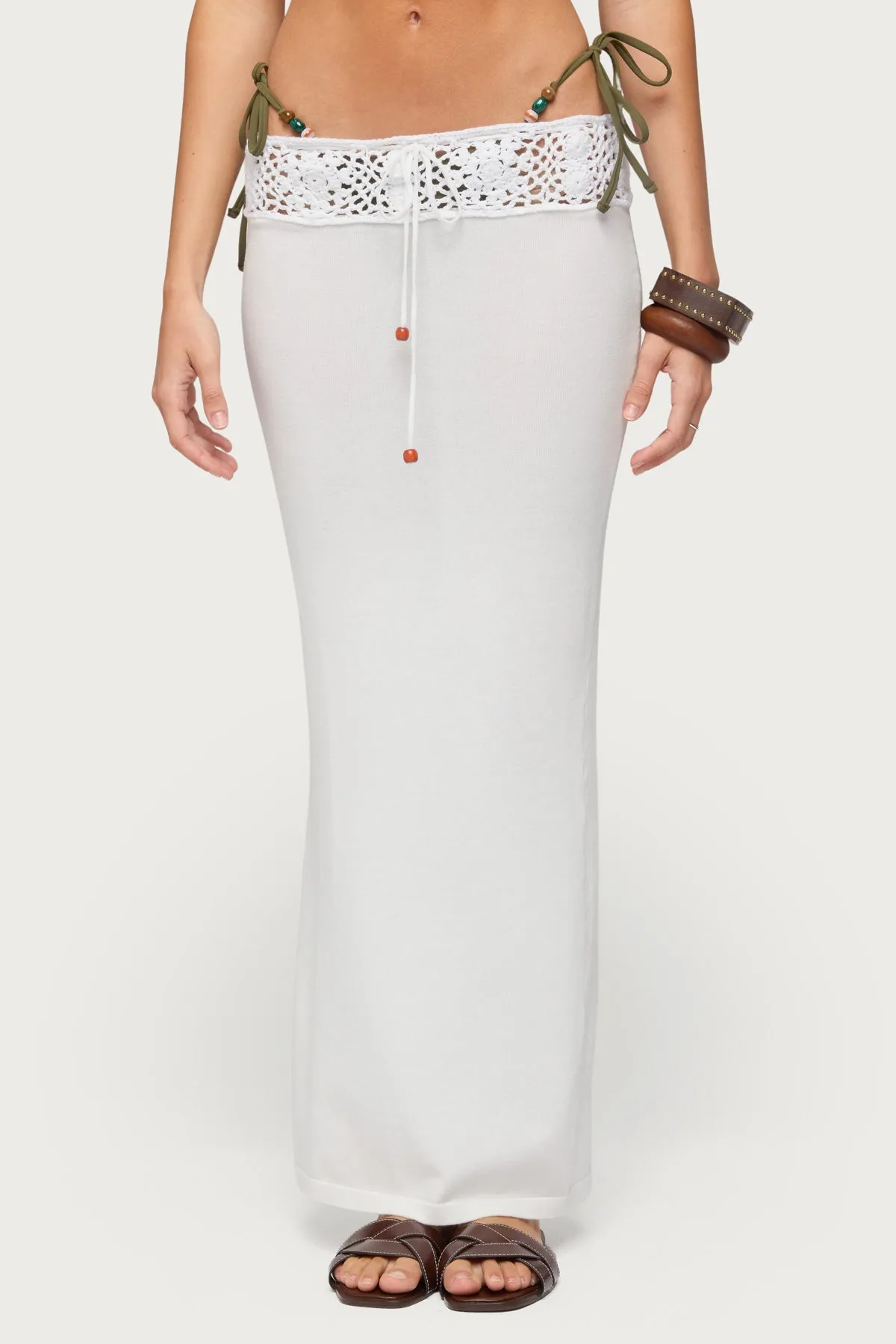 Maven Crochet Waist Knit Maxi Skirt sold by Edikted product image thumbnail 2