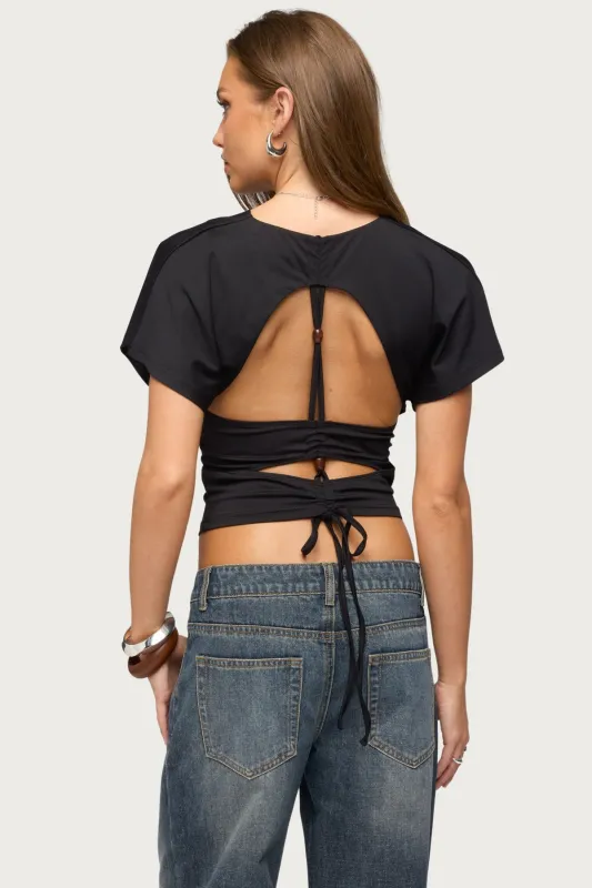 Salie Back Cutout Flutter Top made by Edikted