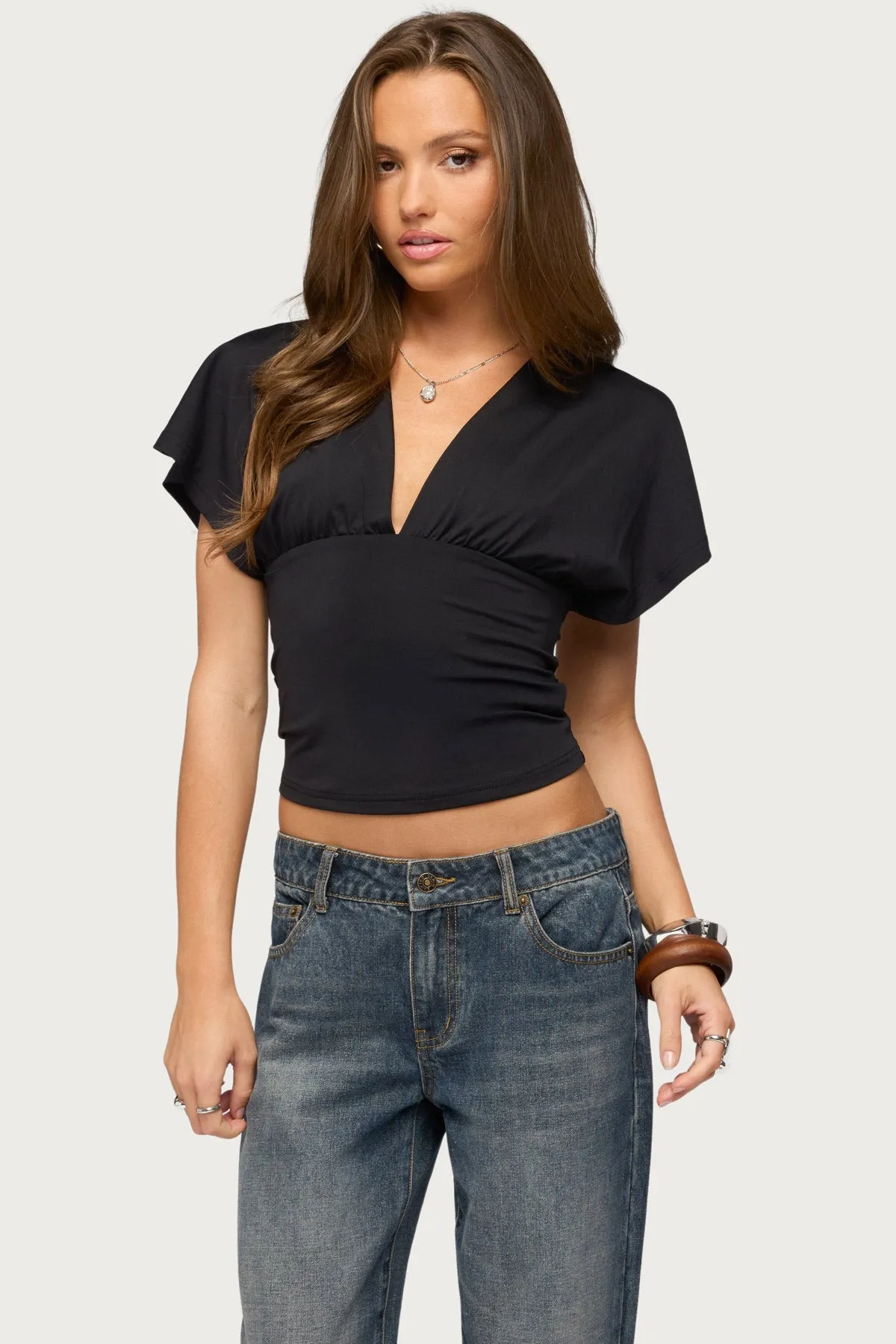 Salie Back Cutout Flutter Top sold by Edikted product image thumbnail 3
