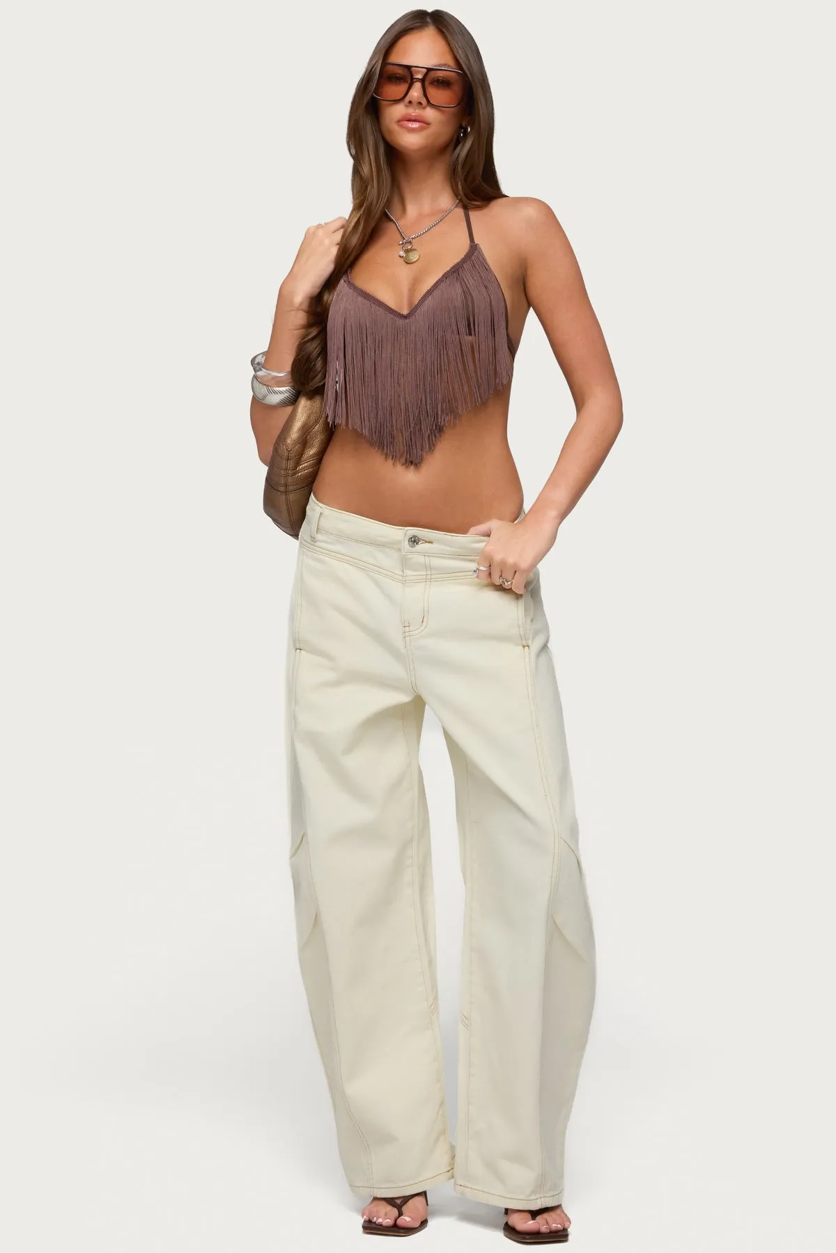 Kienna Fringed Bra Top sold by Edikted product image thumbnail 2