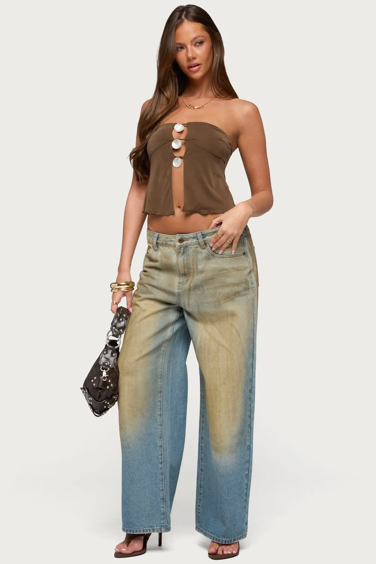 Lee Iridescent Strapless Cutout Top sold by Edikted product image thumbnail 2