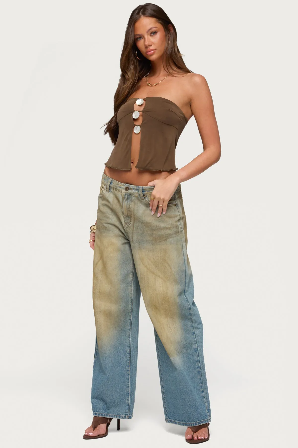 Lee Iridescent Strapless Cutout Top sold by Edikted product image thumbnail 5