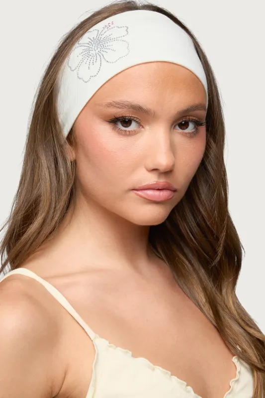 Hibiscus Rhinestone Headband made by Edikted
