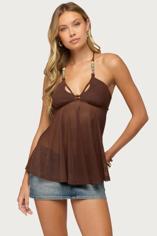 Alesi Beaded Tie Back Top made by Edikted