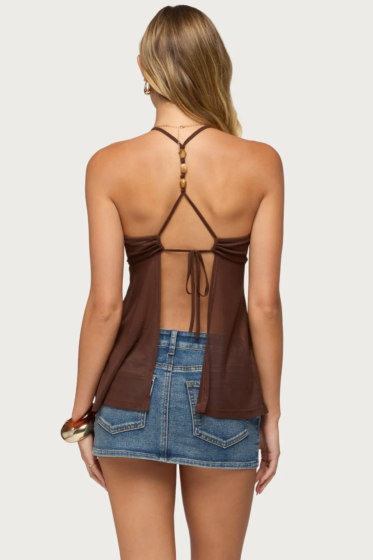 Alesi Beaded Tie Back Top sold by Edikted product image thumbnail 4