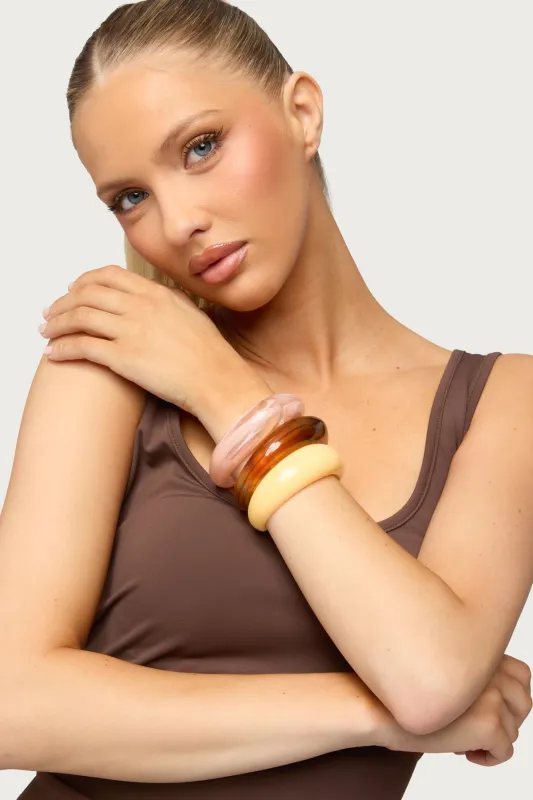Chunky Statement Cuff Bracelet Pack made by Edikted