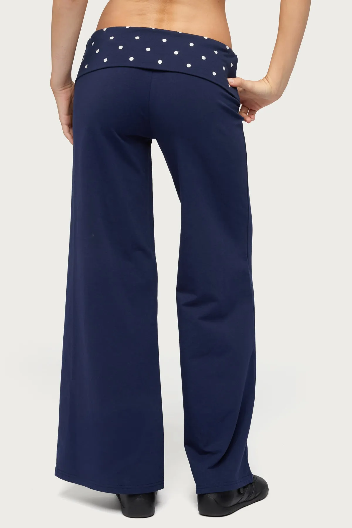 Petite Reeva Polka Dot Foldover Pants sold by Edikted product image thumbnail 5