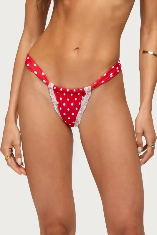 Bina Lacey Polka Dot Bikini Bottom made by Edikted
