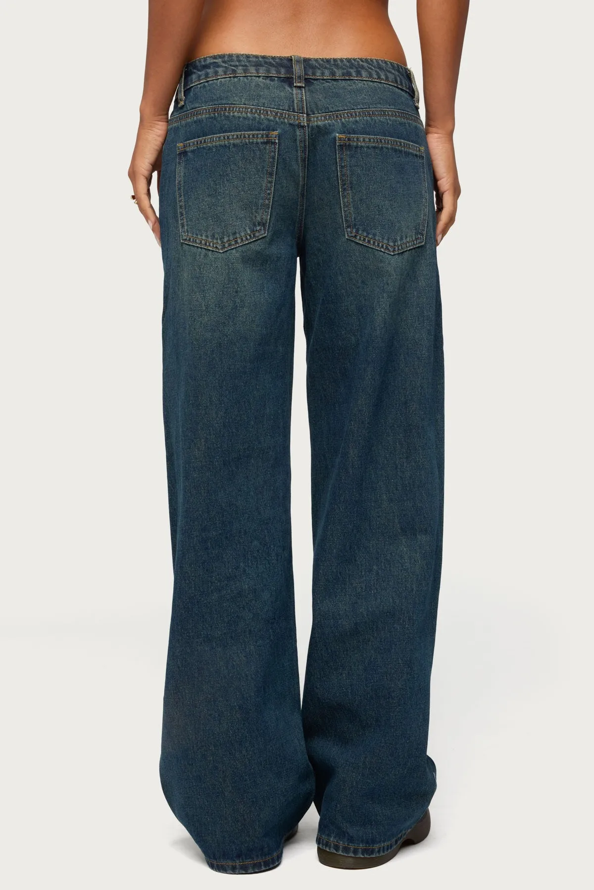 Raelynn Washed Low Rise Baggy Jeans sold by Edikted product image thumbnail 5
