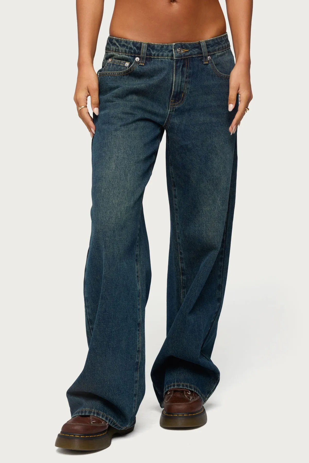 Raelynn Washed Low Rise Baggy Jeans sold by Edikted product image thumbnail 2