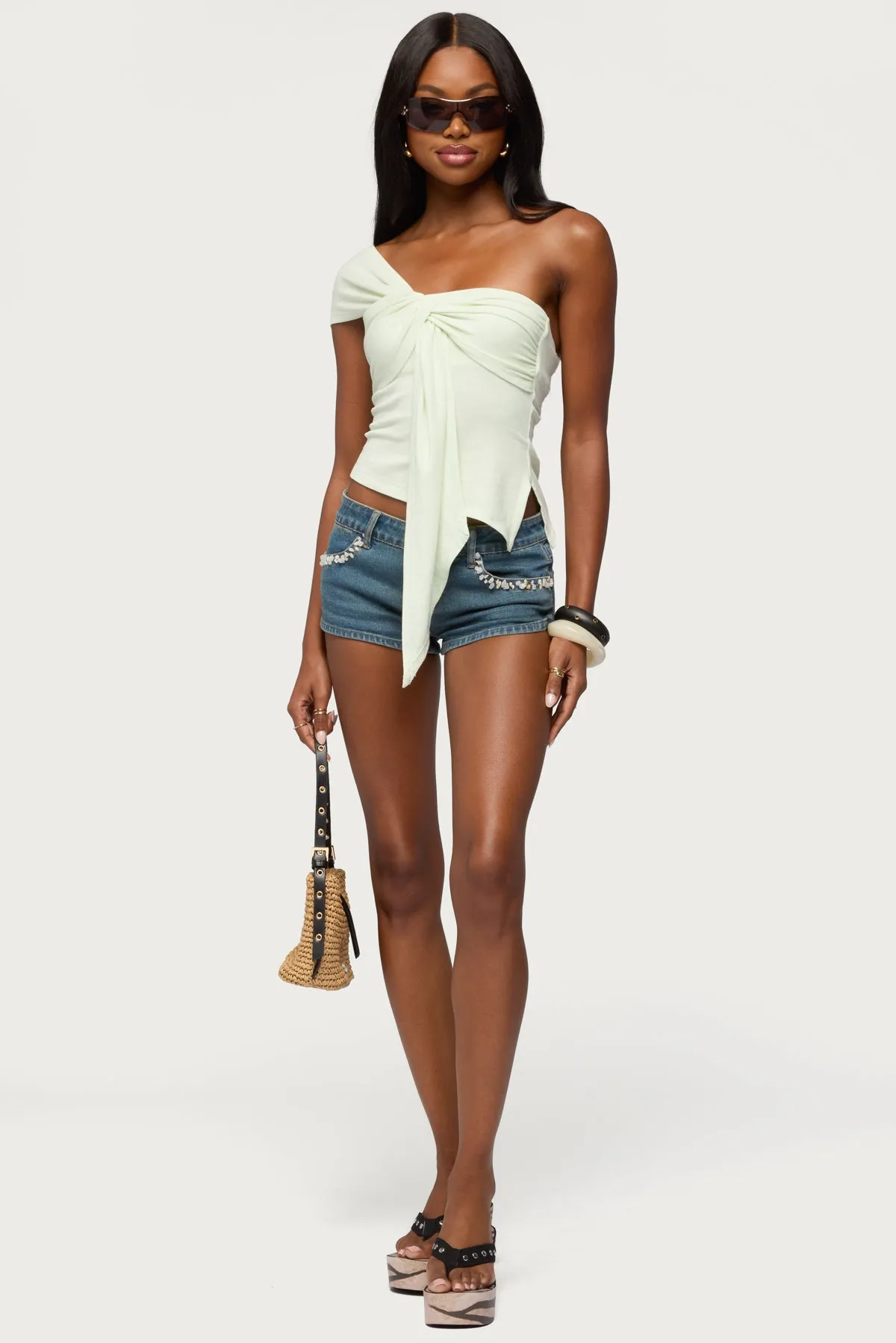 Zoie Draped Tie One Shoulder Top sold by Edikted product image thumbnail 2