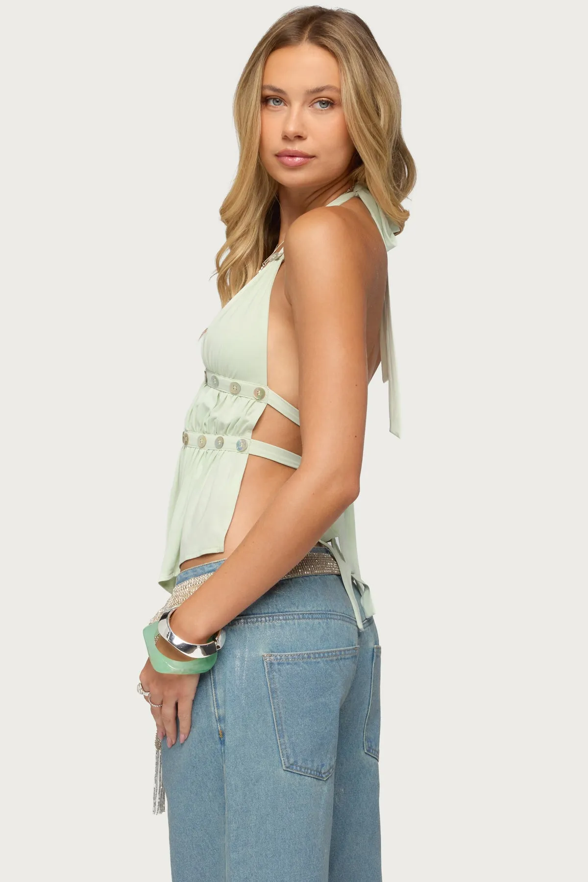 Izora Button Split Front Top sold by Edikted product image thumbnail 5