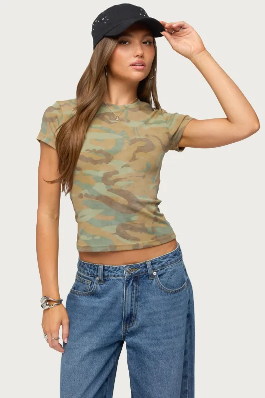 Chasidy Camo T Shirt made by Edikted