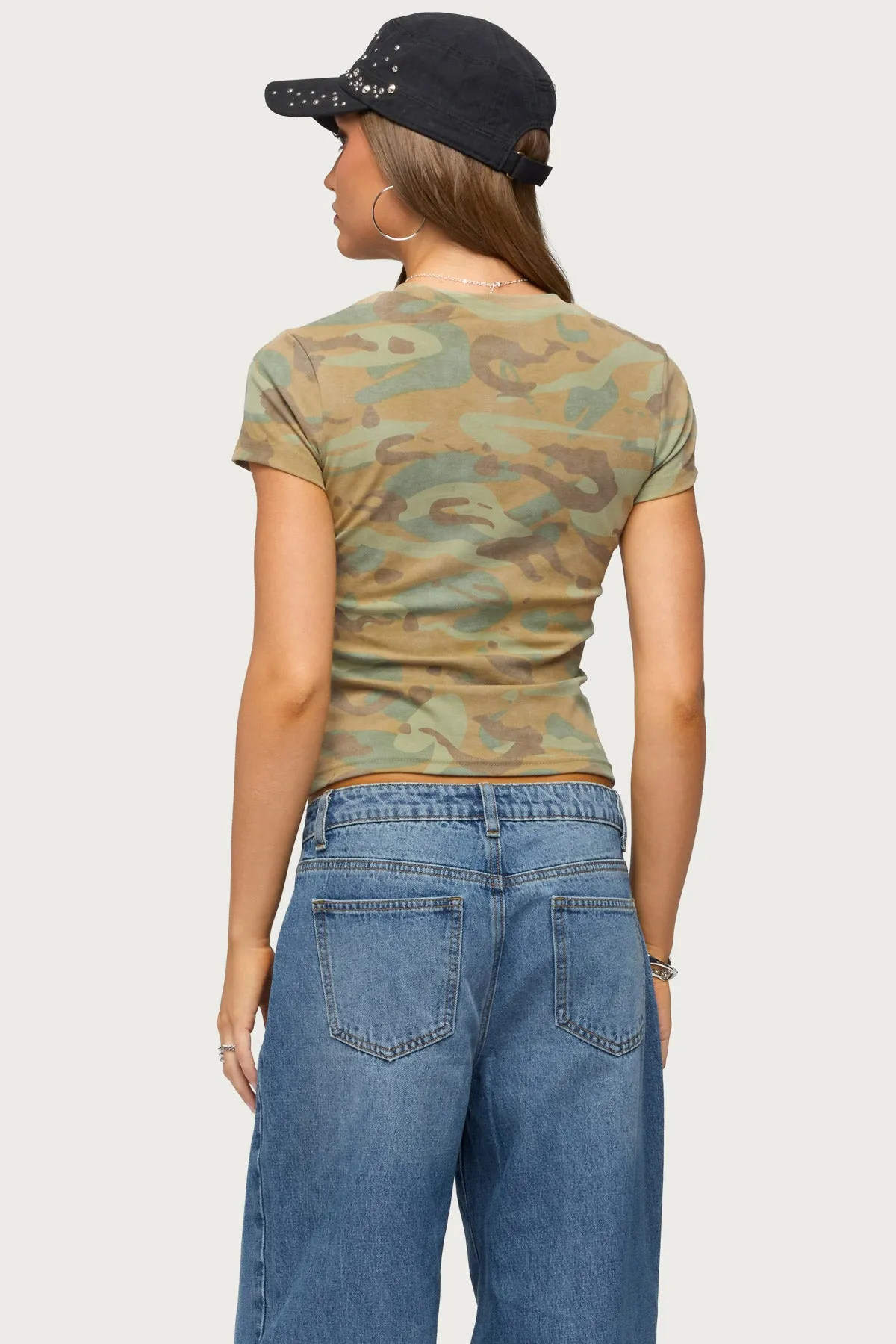 Chasidy Camo T Shirt sold by Edikted product image thumbnail 4