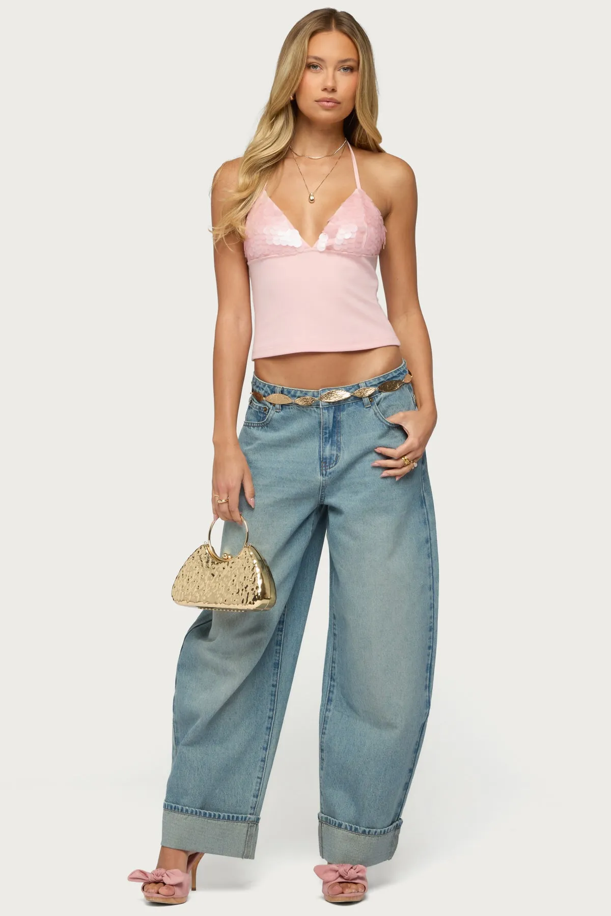 Kella Low Rise Baggy Jeans sold by Edikted