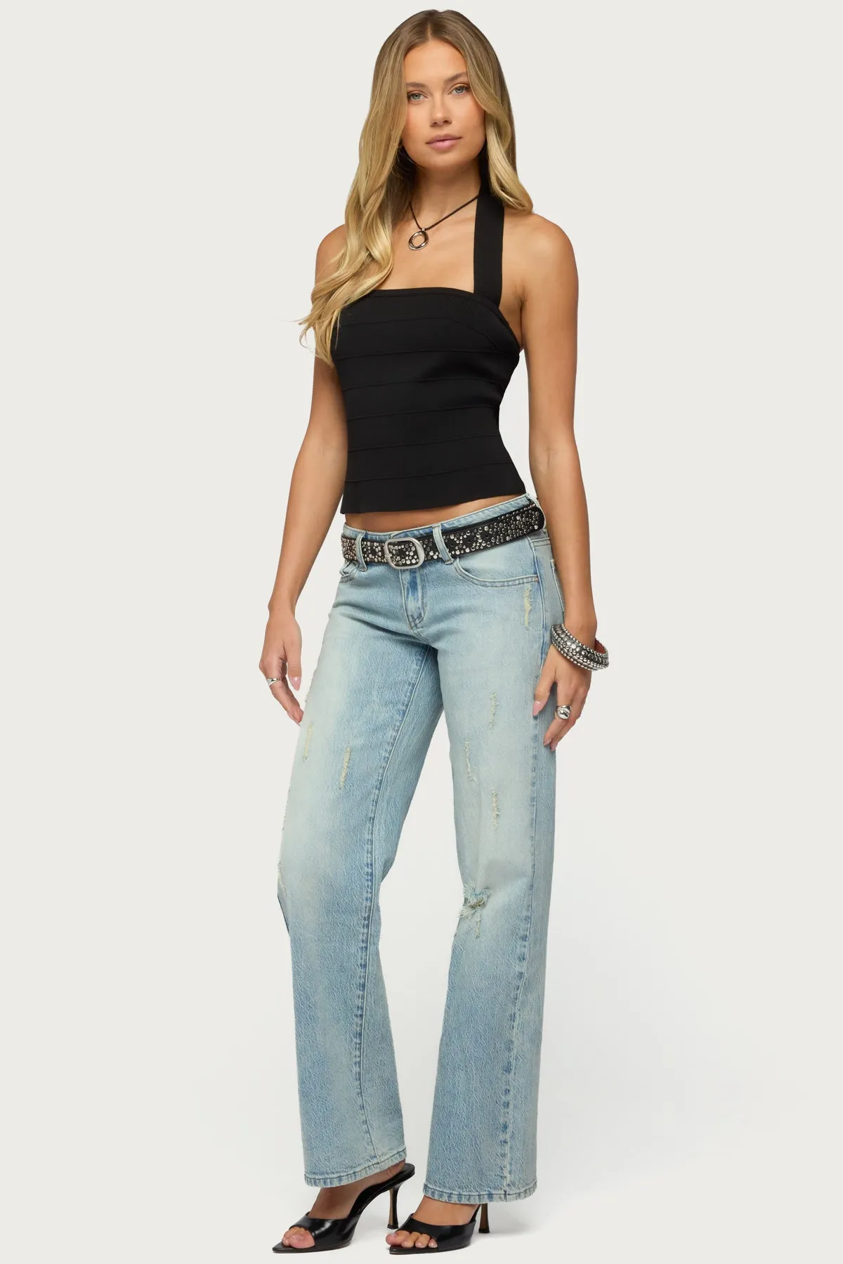 Esmerela Bandage Knit Halter Top sold by Edikted product image thumbnail 5