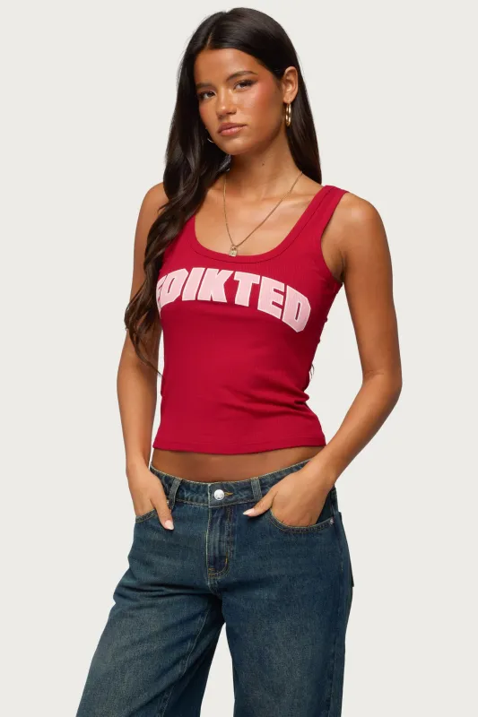 Edikted Girly Ribbed Tank Top made by Edikted