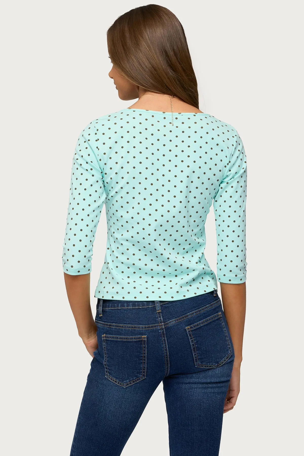 Lela Polka Dot Quarter Sleeve Top sold by Edikted product image thumbnail 5
