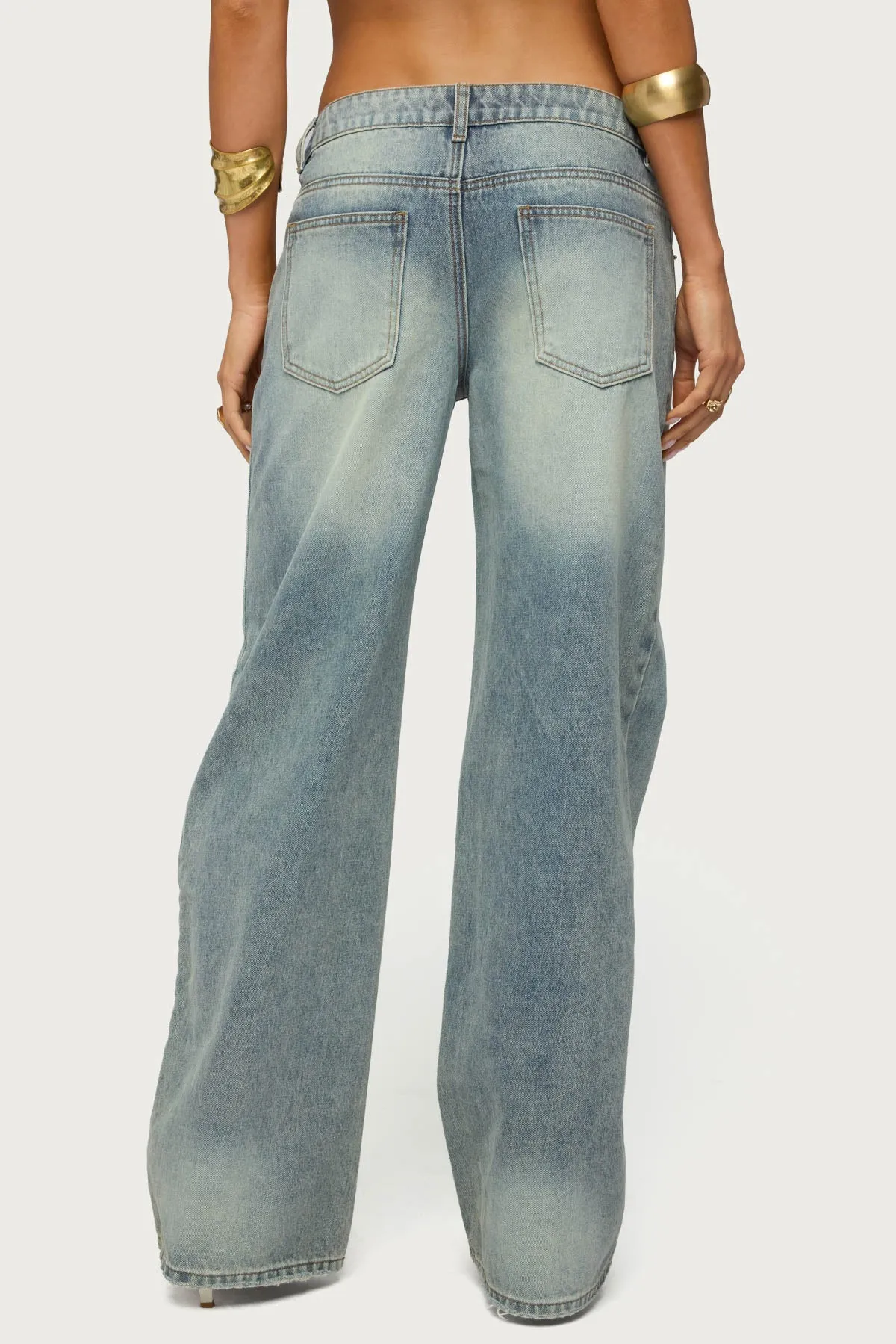 Raelynn Washed Low Rise Baggy Jeans sold by Edikted product image thumbnail 4