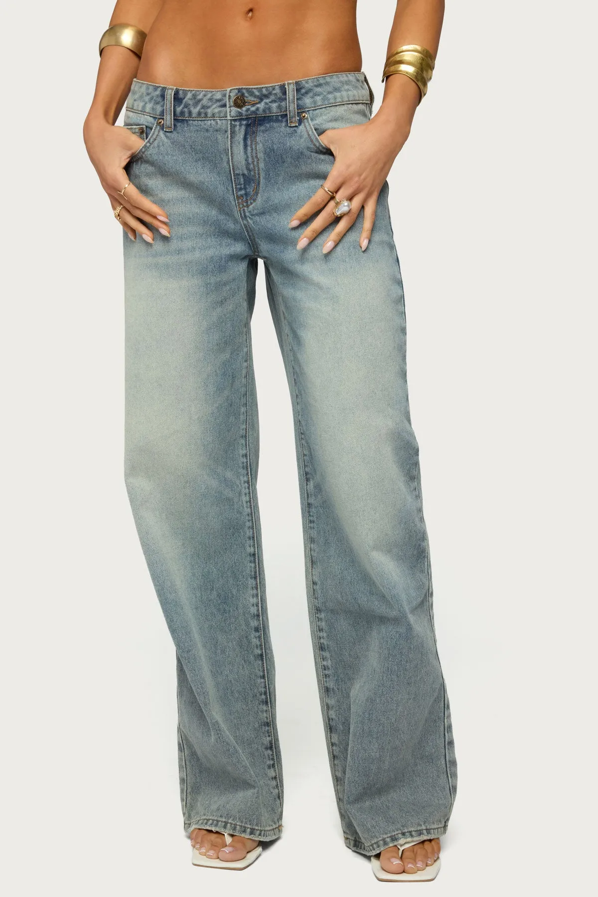 Raelynn Washed Low Rise Baggy Jeans sold by Edikted product image thumbnail 2