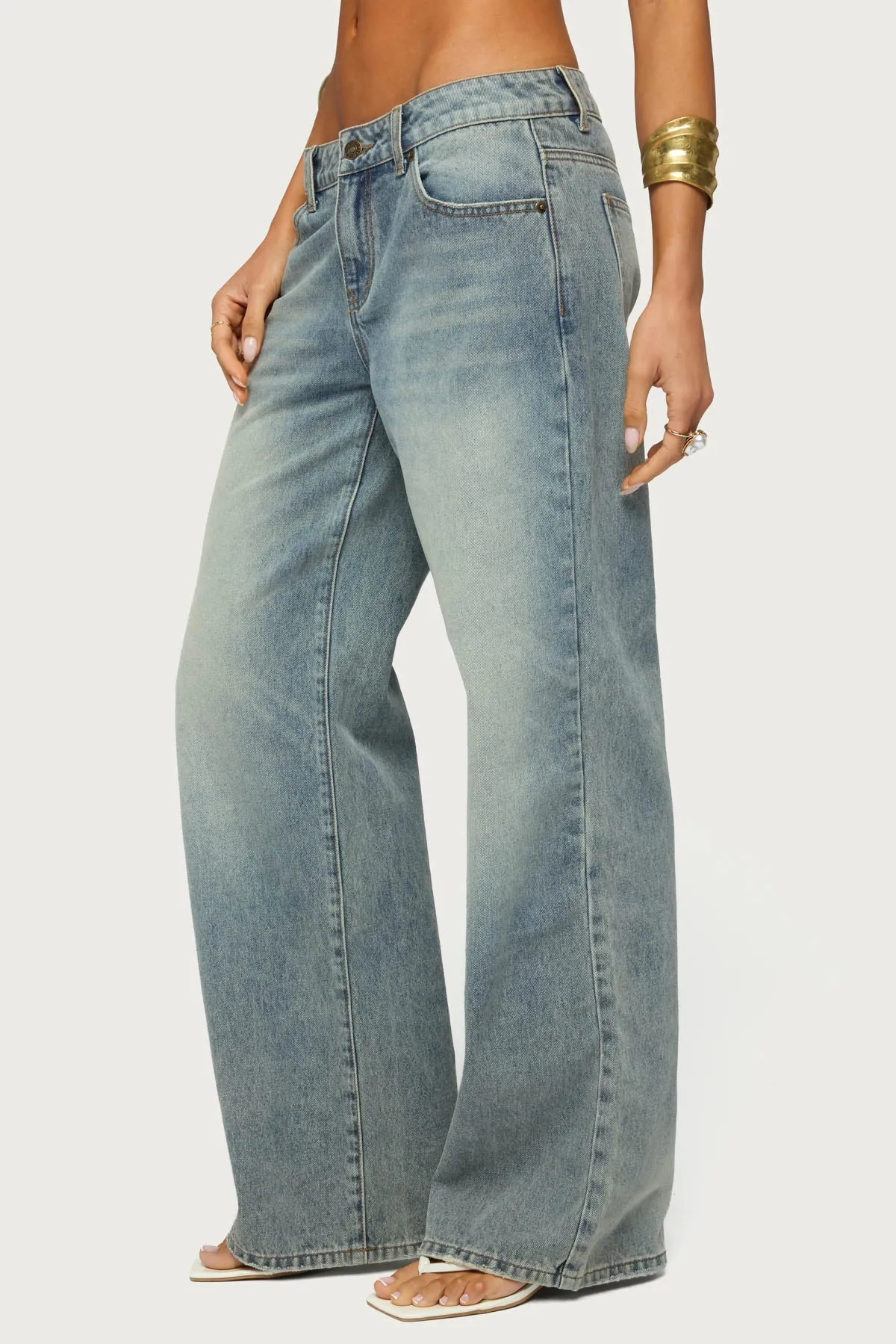 Raelynn Washed Low Rise Baggy Jeans sold by Edikted product image thumbnail 3