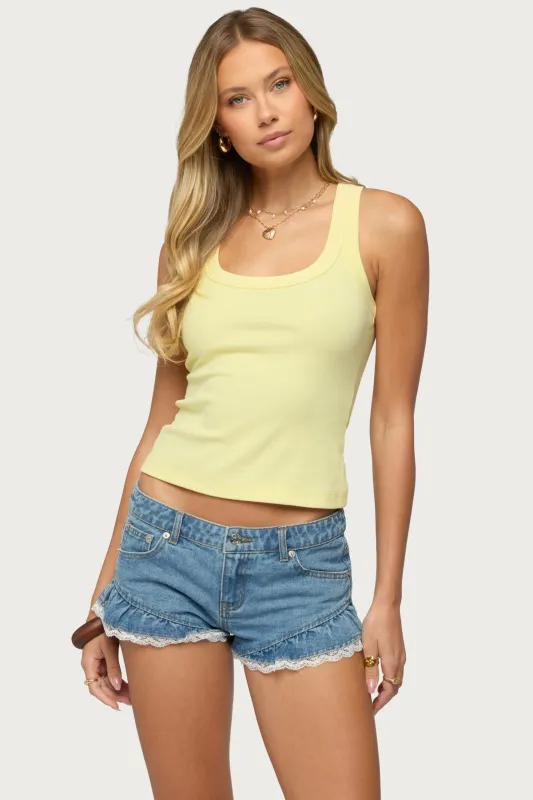 Harlowe Ribbed Racerback Tank Top made by Edikted