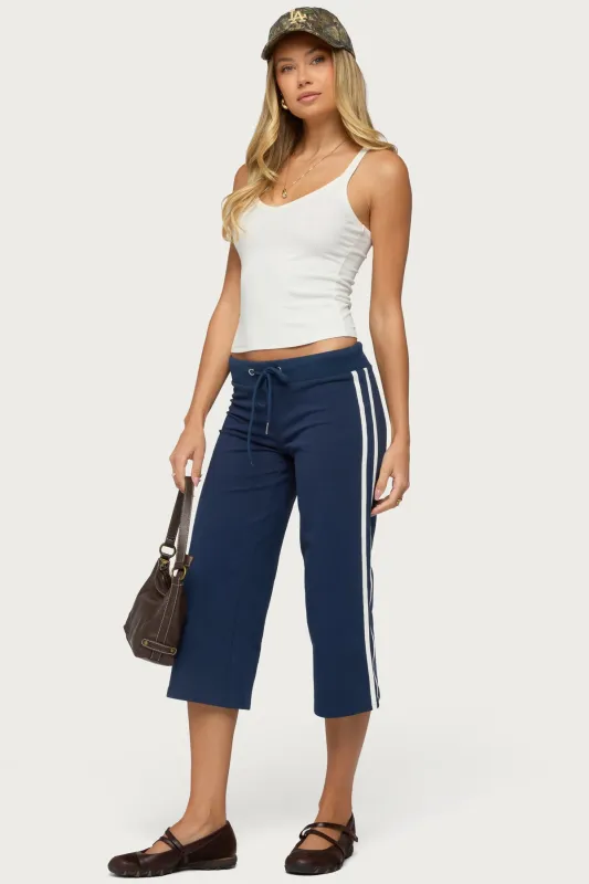Zanele Side Stripe Capri Sweatpants made by Edikted