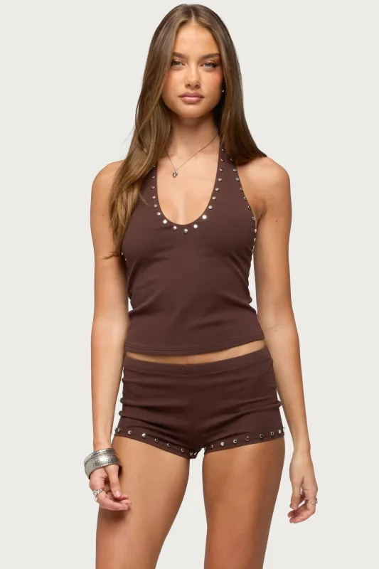 Ariadna Studded Halter Top made by Edikted
