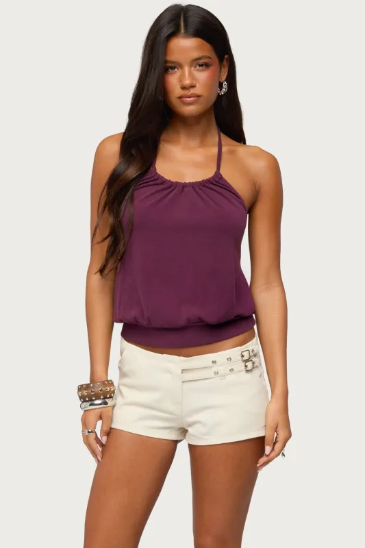 Bondi Cinched Waist Halter Top made by Edikted