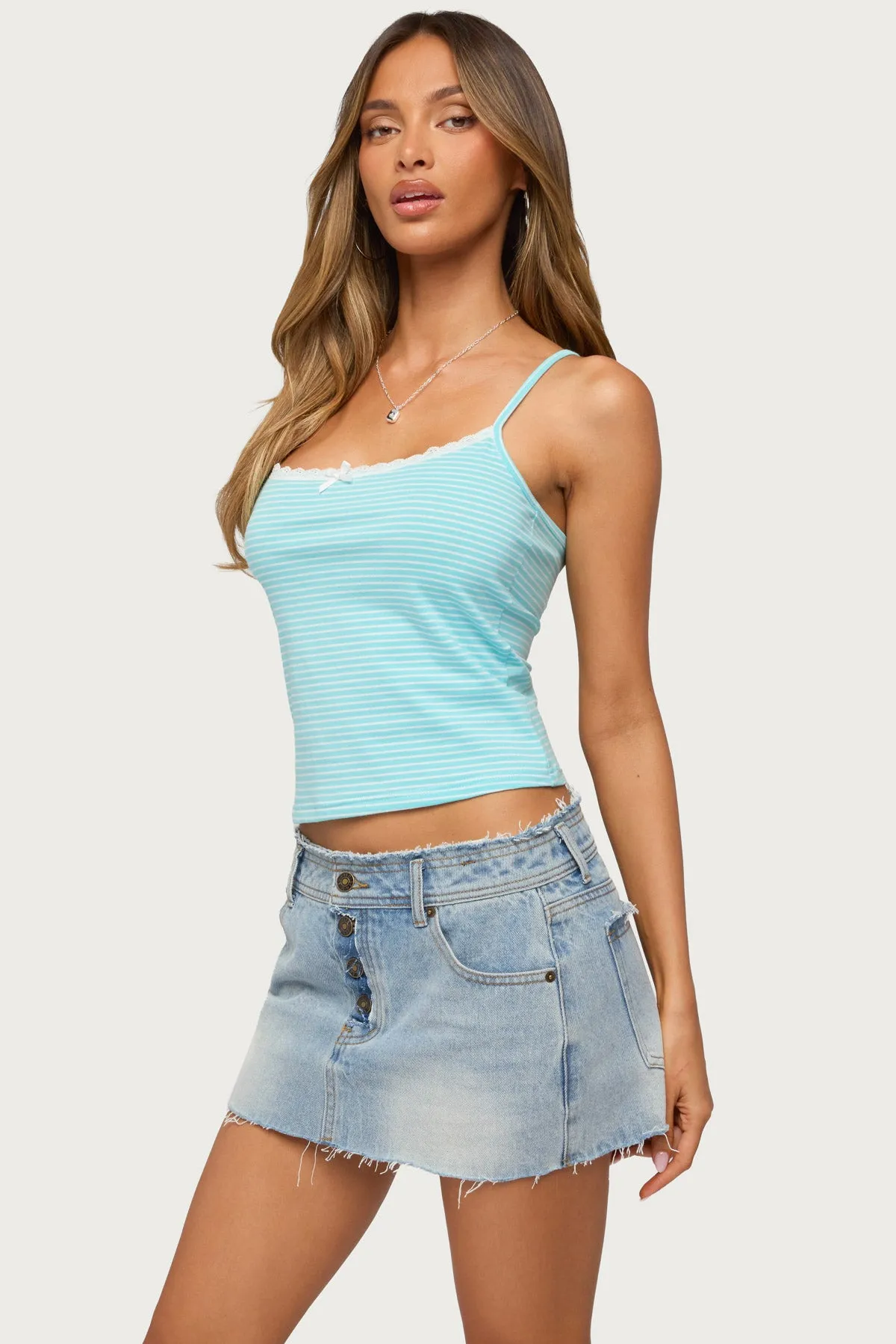 Emmaline Lacey Striped Tank Top sold by Edikted product image thumbnail 3