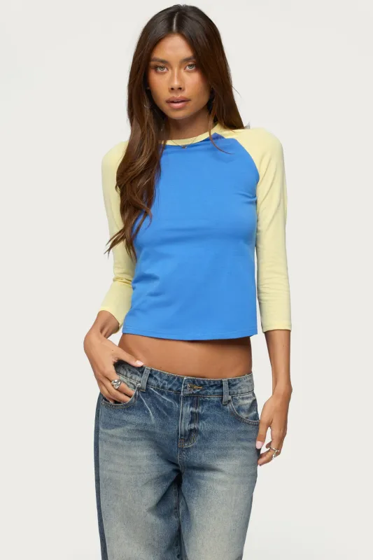 Emana Contrast Raglan Top made by Edikted