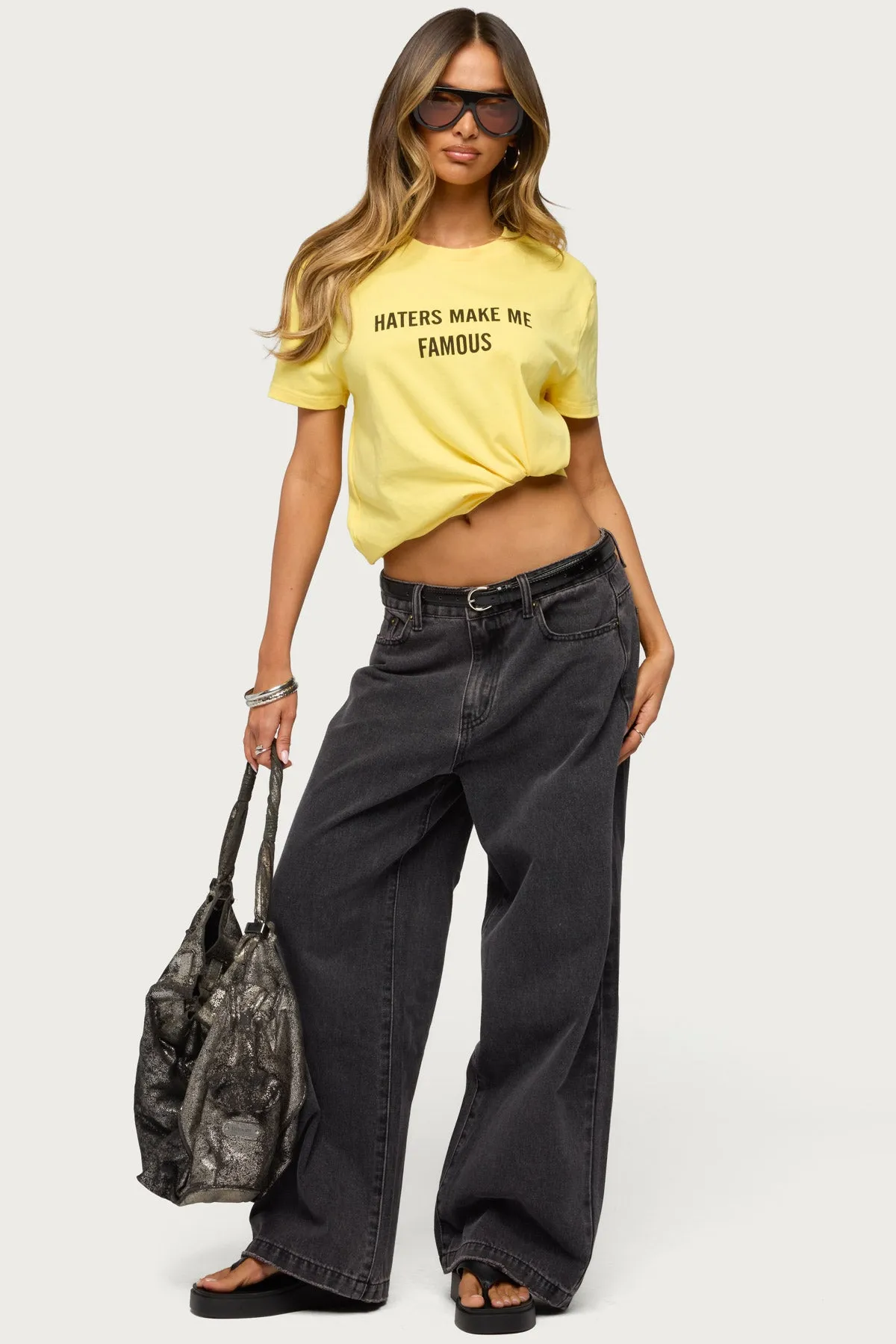 Nichol Low Rise Baggy Jeans sold by Edikted