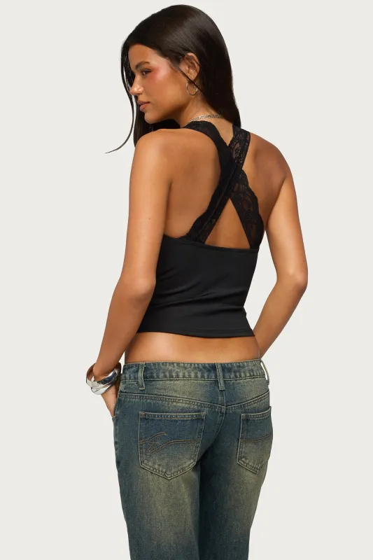 Alli Lacey Tank Top made by Edikted