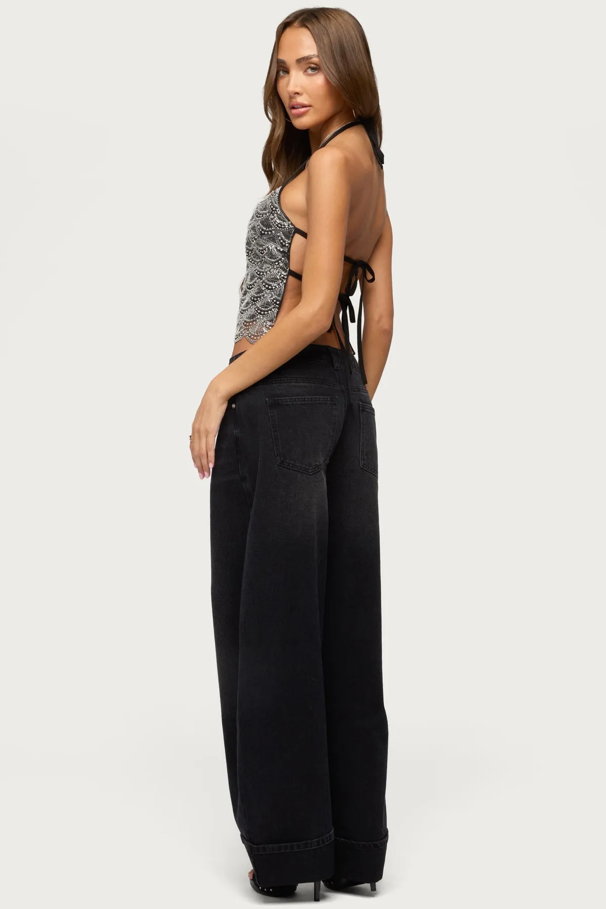 Kella Low Rise Baggy Jeans sold by Edikted product image thumbnail 5