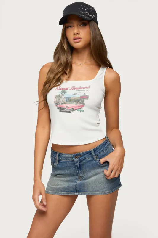 Sunset Boulevard Tank Top made by Edikted