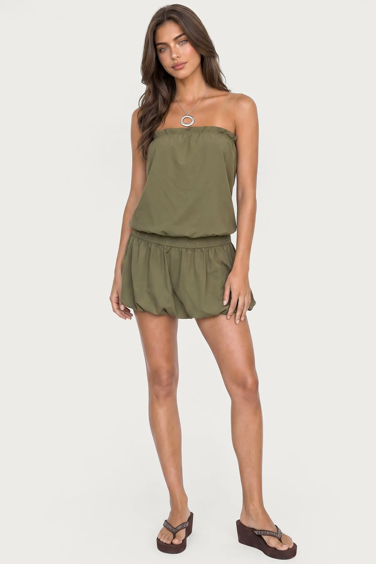 Layton Studded Strapless Bubble Mini Dress sold by Edikted product image thumbnail 2