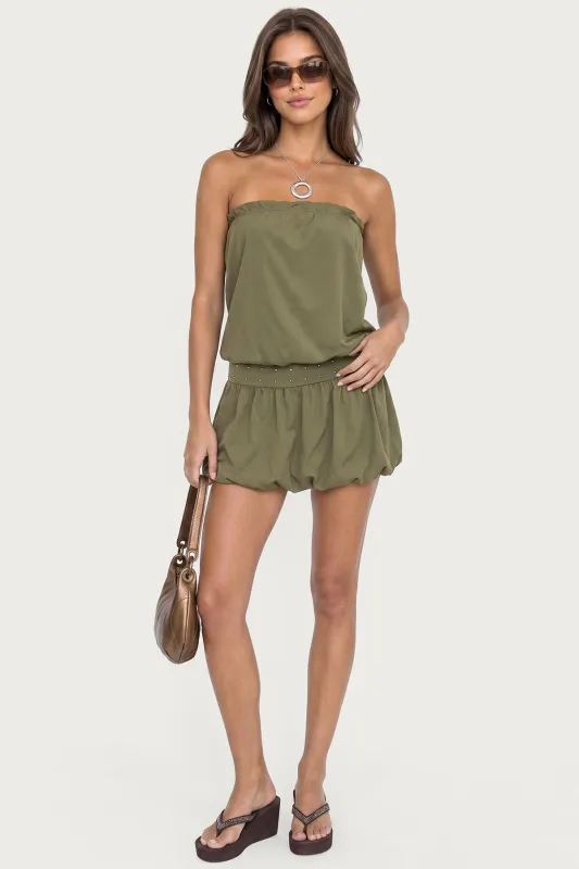 Layton Studded Strapless Bubble Mini Dress made by Edikted
